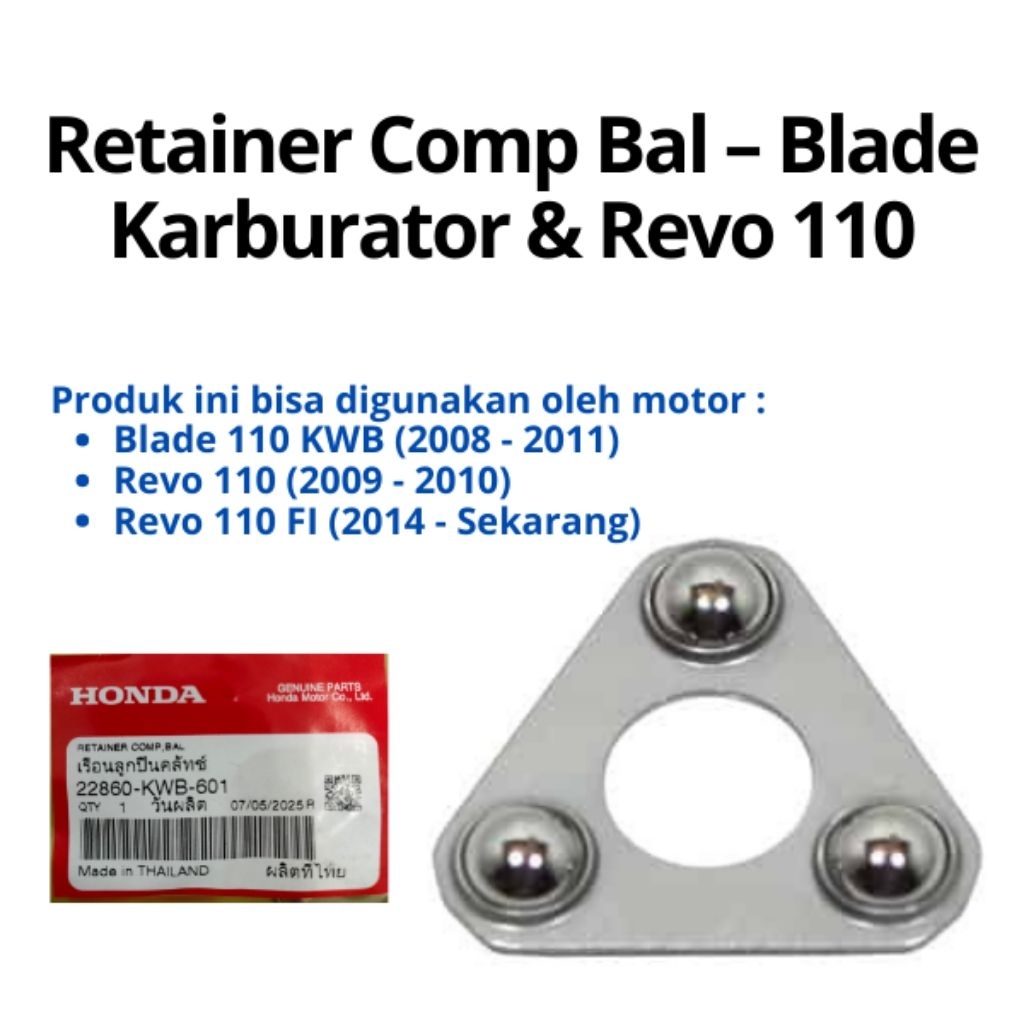 [AHM] Retractiner Comp Ball / กระสุนคลัตช์สามเหลี่ยม (22860-KWB-601) BLADE, REVO ABSOLUT, REVO FI