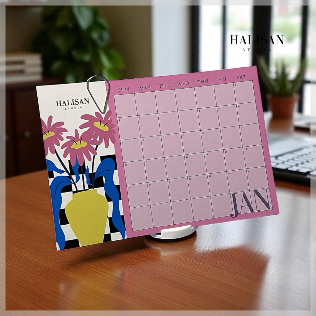 Aesthetic Calendar 2026 - ปฏิทินตั้งโต๊ะ 2025 - Aesthetic Flower Calendar Planner 2025