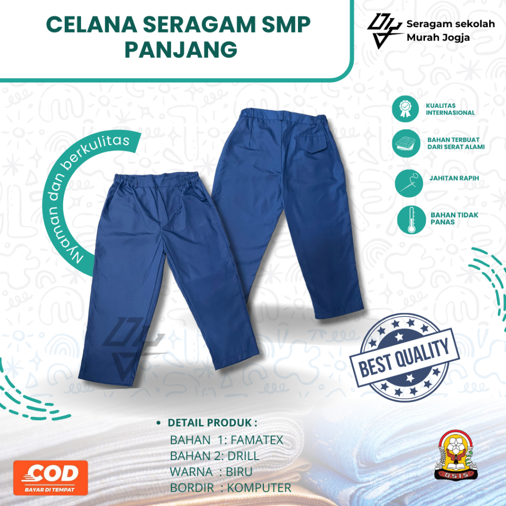 JUNIOR HIGH SCHOOL PANTS JUNIOR HIGH SCHOOL UNIFORM PANTS JUNIOR HIGH SCHOOL UNIFORM กางเกงยาว
