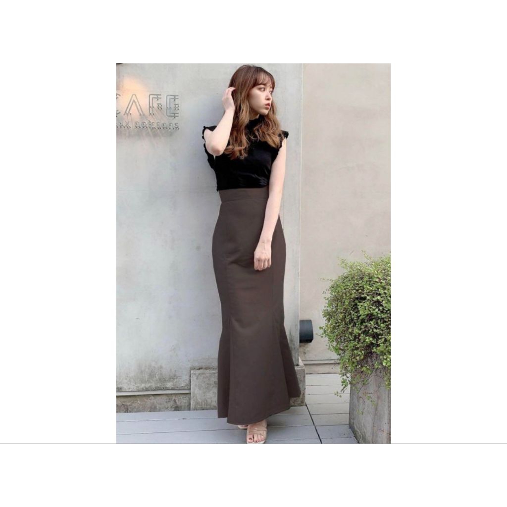 GRL กระโปรงยาวสีน้ําตาล Mermaid Womens