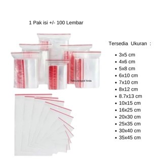 คลิปล็อคพลาสติก 3x5 4x6 5x8 6x10 7x10 เนื้อหา 100 แผ่น l ซิปล็อค l คลิปพลาสติก