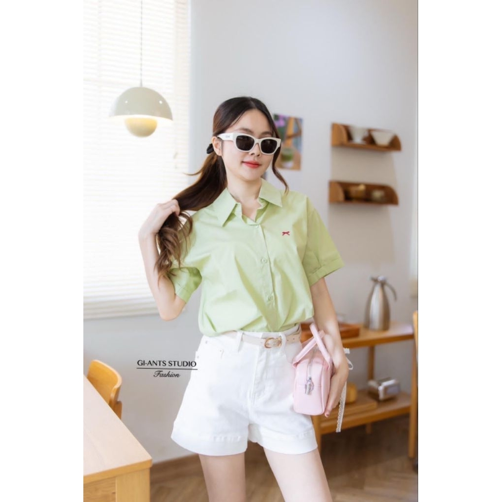 KEMEJA [LC] GI-ANTS N59 นําเข้า BKK RIBBON เสื้อปักลาย