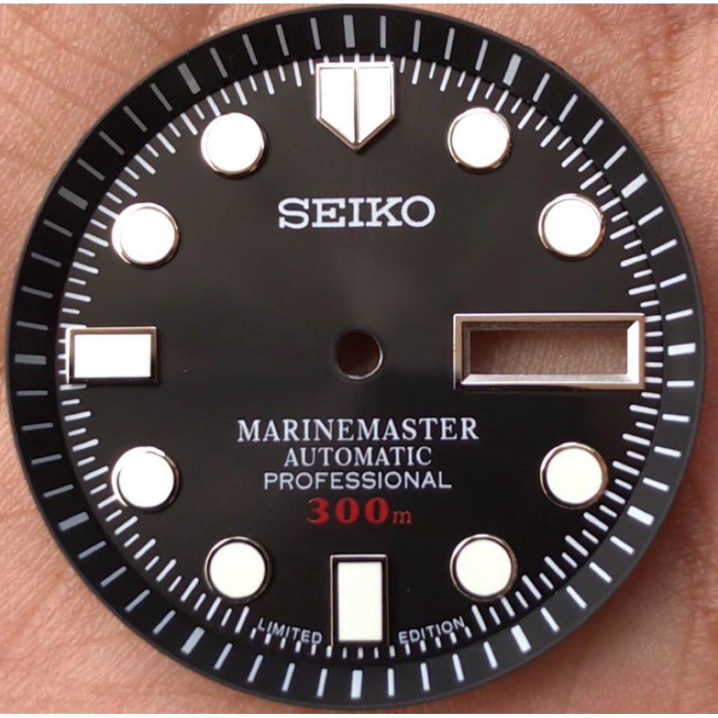 Seiko dial GMT marine master สีดํา nh35 nh36 7s26 สีขาวดัชนีเงิน 28.5 มม.