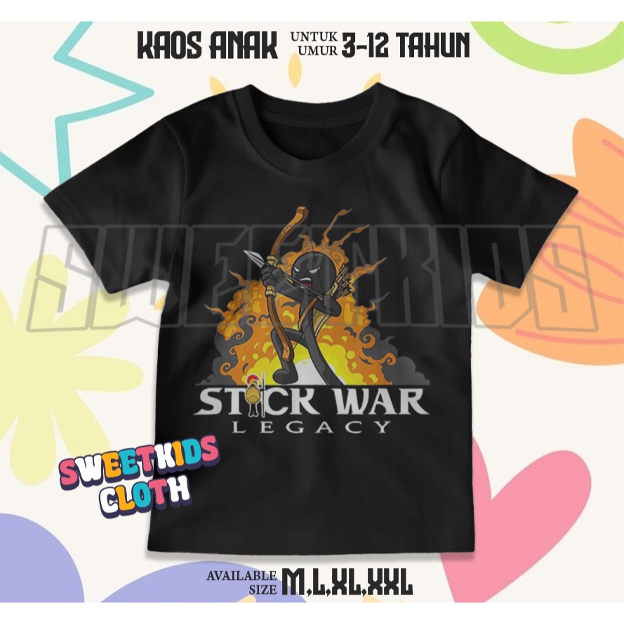 Stick War Legacy Kids T-Shirt / Stick War Legacy Kids Top อายุ 3-12 ปี