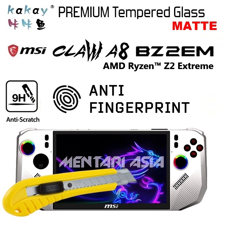 กระจกนิรภัย MSI Claw A8 BZ2EM Ryzen Z2 Extreme - KAY Premium MATTE ป้องกันลายนิ้วมือ