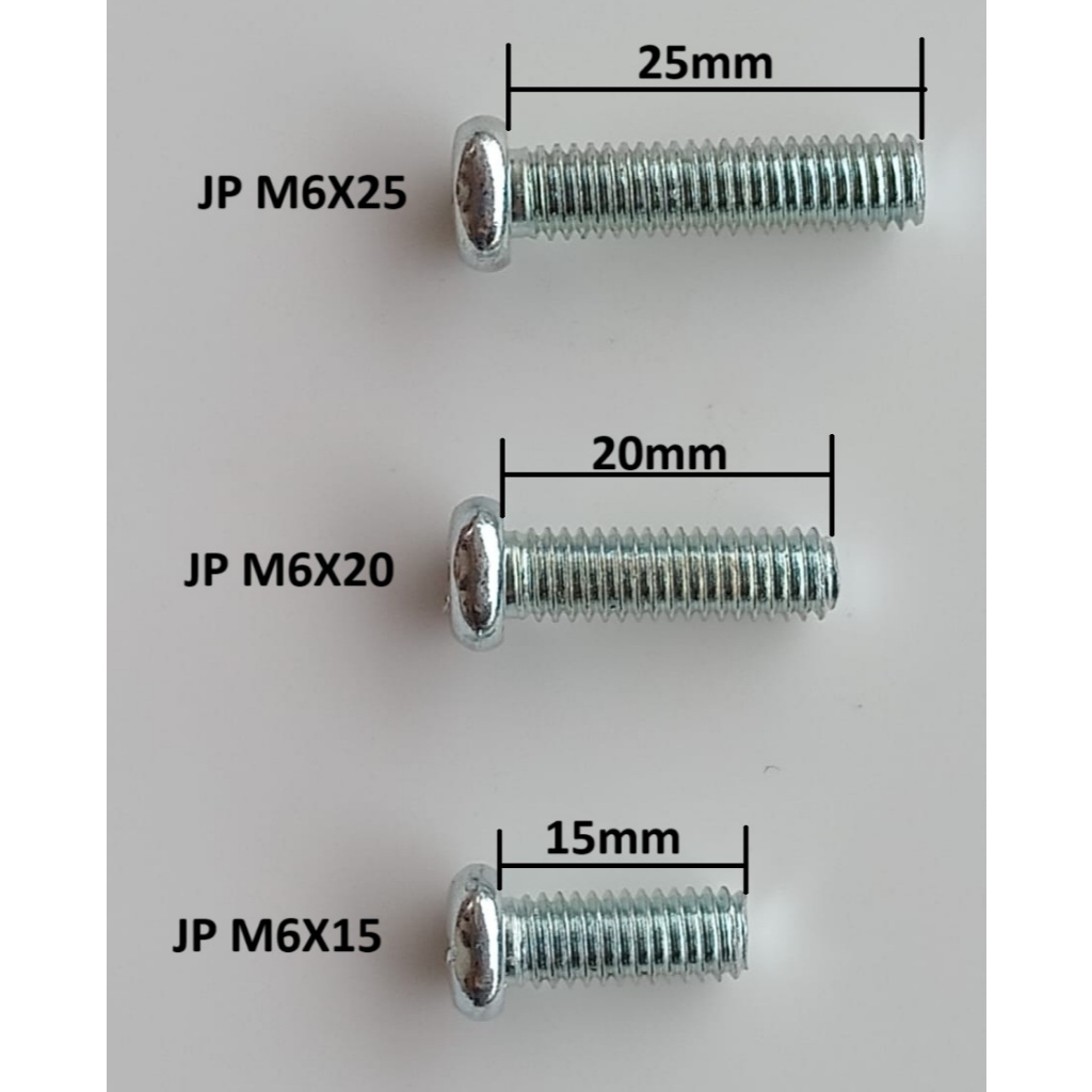 เนื้อหา 50 & 100 สลักเกลียว JP 6 x 15 6x20 6x25 ด้ายเต็ม m6x15 m6x20 m6x25 / JP M6 Bolts / Plus ไขคว
