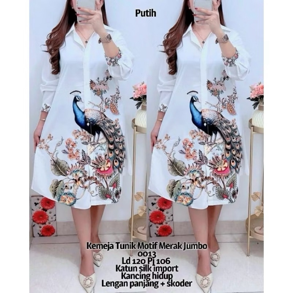 PEACOCK FLOWER TUNIC 9860 PREMIUM (FU)