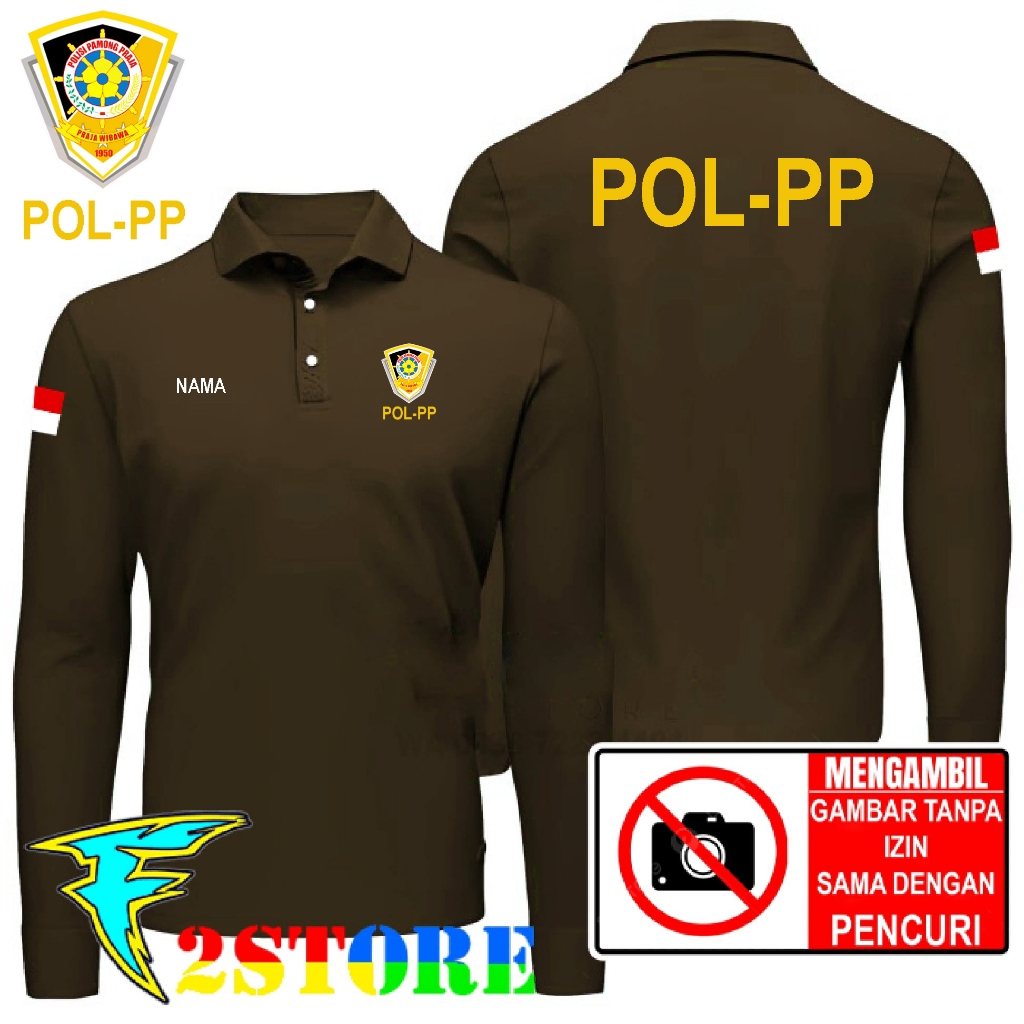 เสื้อยืดคอปก POL PP - POLICE UNIT PAMONG PRAJA FREE NAME DIGITAL SCREEN PRINTING DTF F2ASTORE