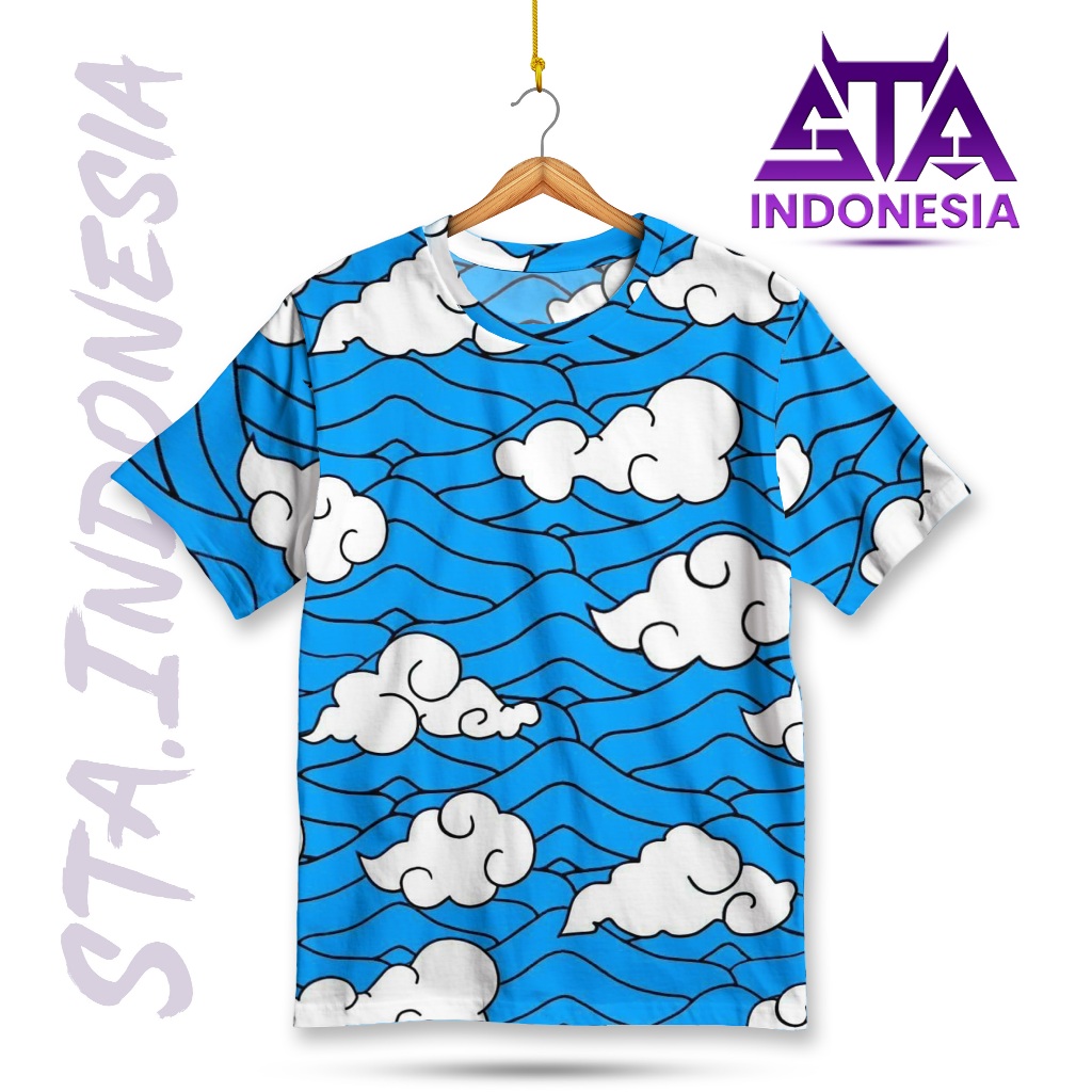 เสื้อยืดอนิเมะ STA Blue Cloud | Demon Slayer Sabito Tanjiro ชุดคอสเพลย์ระดับพรีเมียมสําหรับทั้งชายแล