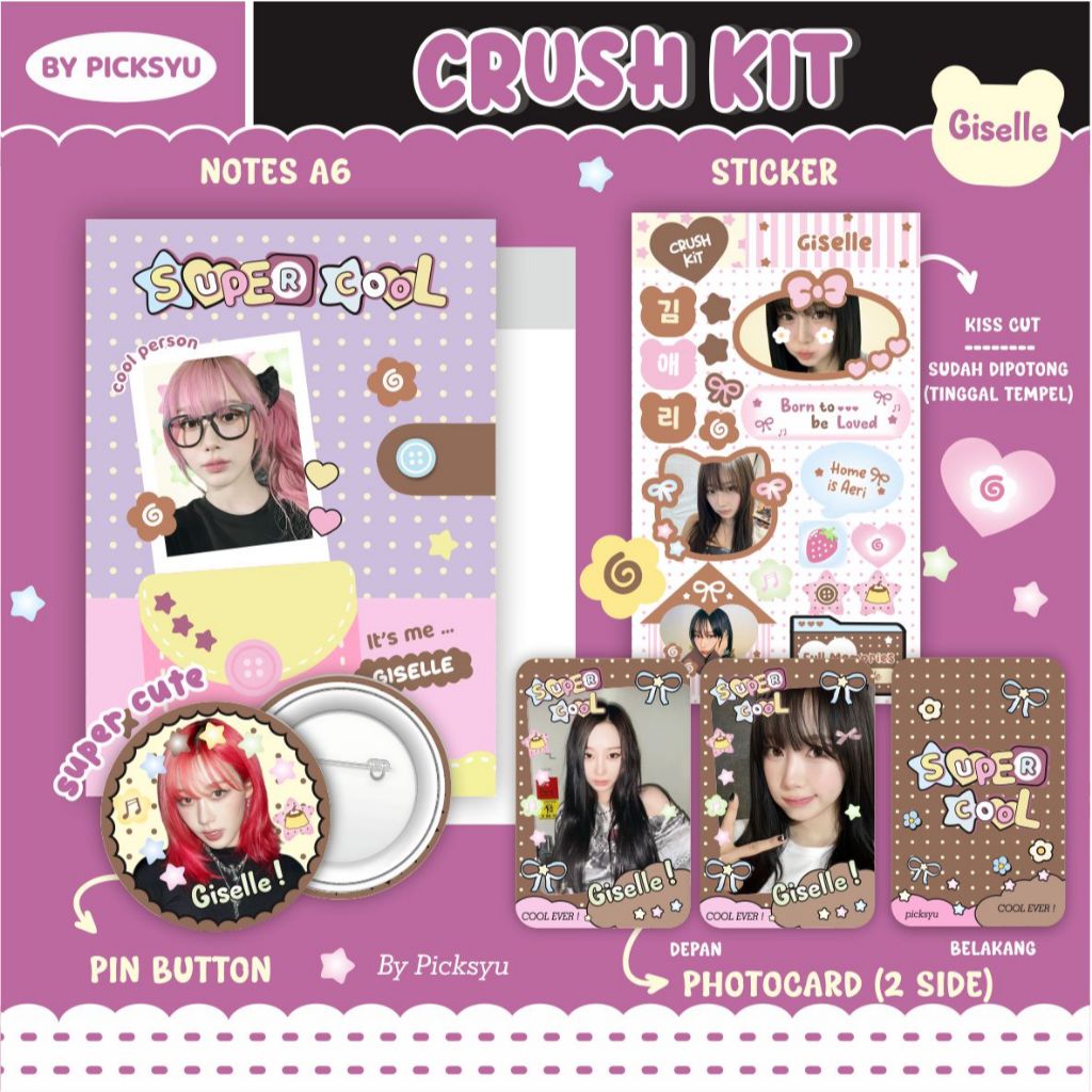 โน๊ตบุ๊ค AESPA CRUSH KIT II - PIN - สติ๊กเกอร์ - AESPA UNOFF PHOTOCARD