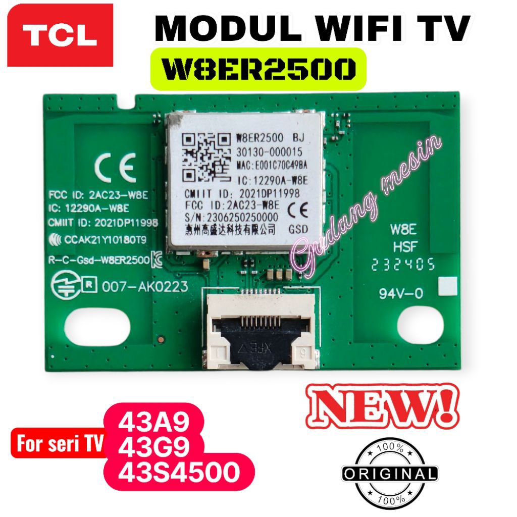 TCL TV WIFI MODULE / 43A9 / 43G9 / 43S4500A ETC.