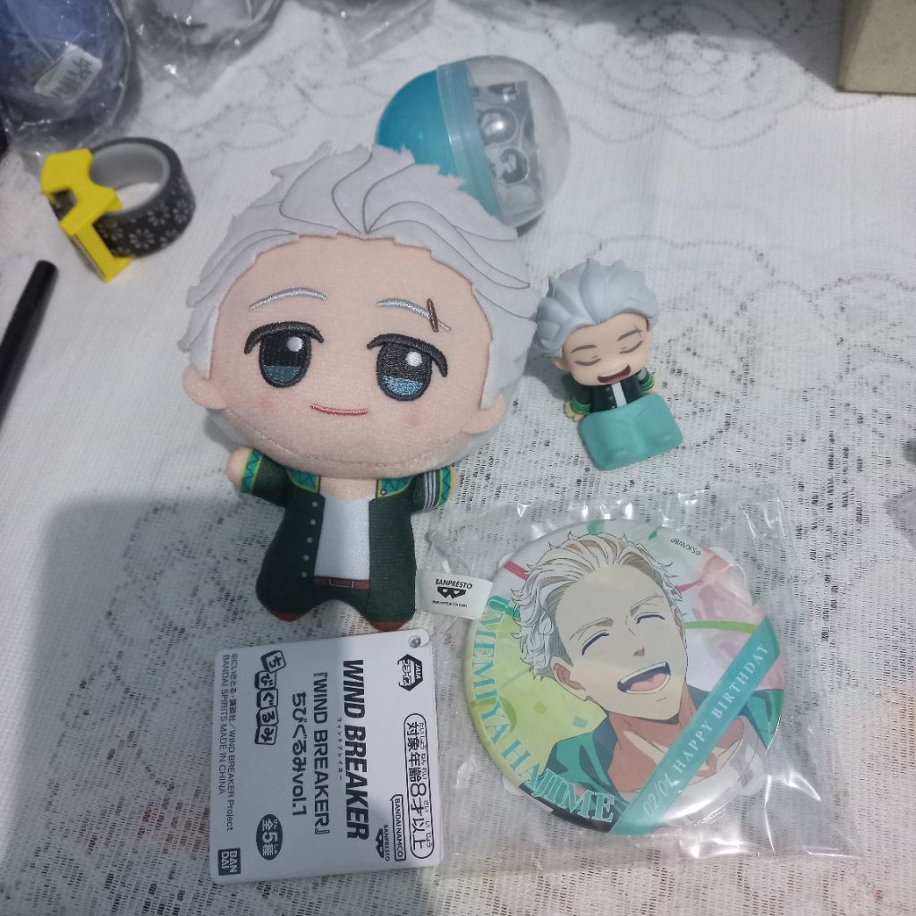 [อ่านโต๊ะ] READY AAB WIND BREAKER UMEMIYA HAJIME CHIBIGURUMI ONEMUNAN ANIPLEX BIRTHDAY BADGE