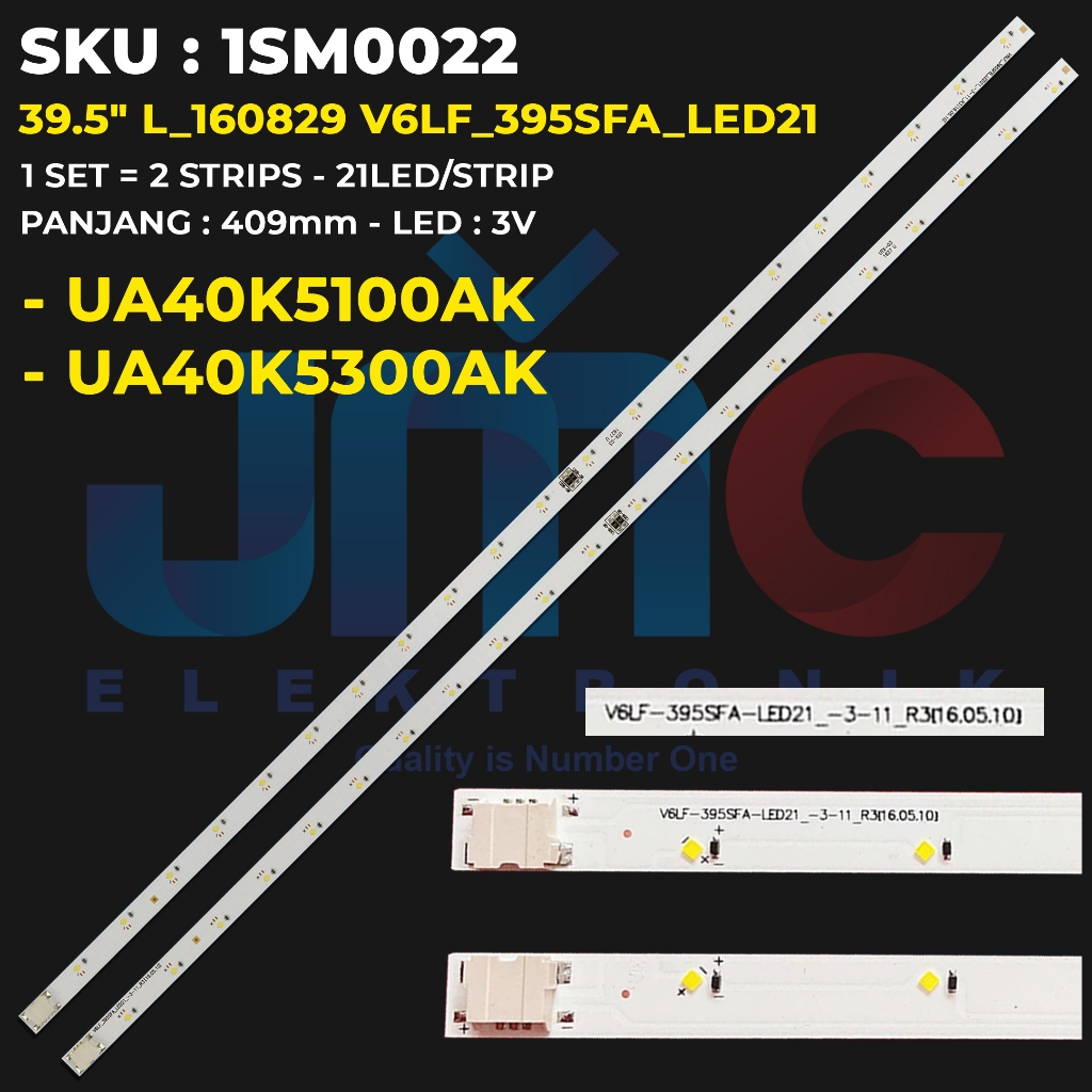 SAMSUNG ไฟแบ็คไลท์ทีวี 40 นิ้ว UA40K5100AK UA40K5300AK Louvre 39.5" L_160829 V6LF_395SFA_LED21