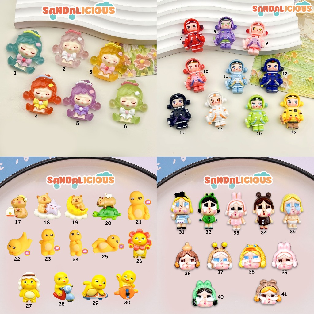 (O) Jibbitz Import Nailong Space Molly - รองเท้าแตะ Baim Capybara น่ารัก Charm / Panda Skull Jibbitz