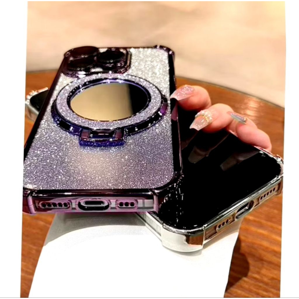 LUXURY GLITTER GRADATION SOFTCASE PLUS ขาตั้งโทรศัพท์ REALME C2 C53 C51 NOTE 50 C55 C61 C61 C65 NOTE