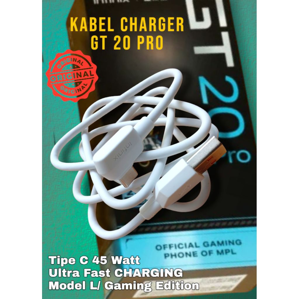 GT 20 Pro Super Fastchargeing Type C 45 วัตต์สายชาร์จ, เครื่องชาร์จสายเคเบิลข้อมูลเดิม