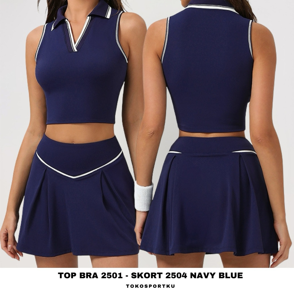 Tokosportku - Top Bra Sports Padel Tennis + Skort Padel Tennis Badminton (RTB2501 / RSK2504)