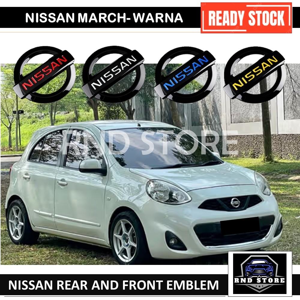 RND264- NISSAN MARCH (สี) 1SET (FRONT-REAR), NISSAN MARCH EMBLEM, NISSAN COLOR EMBLEM, 1 SET หน้าหลัง, NISSAN MARCH SET, Emblem, สติ๊กเกอร์, NON FACE AND FACE