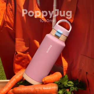 Rosca PoppyJug Tumbler Stainless 1 Liter Botol Minum 1 Liter Tahan Panas / Dingin Portable Stainless Steel Tumblr