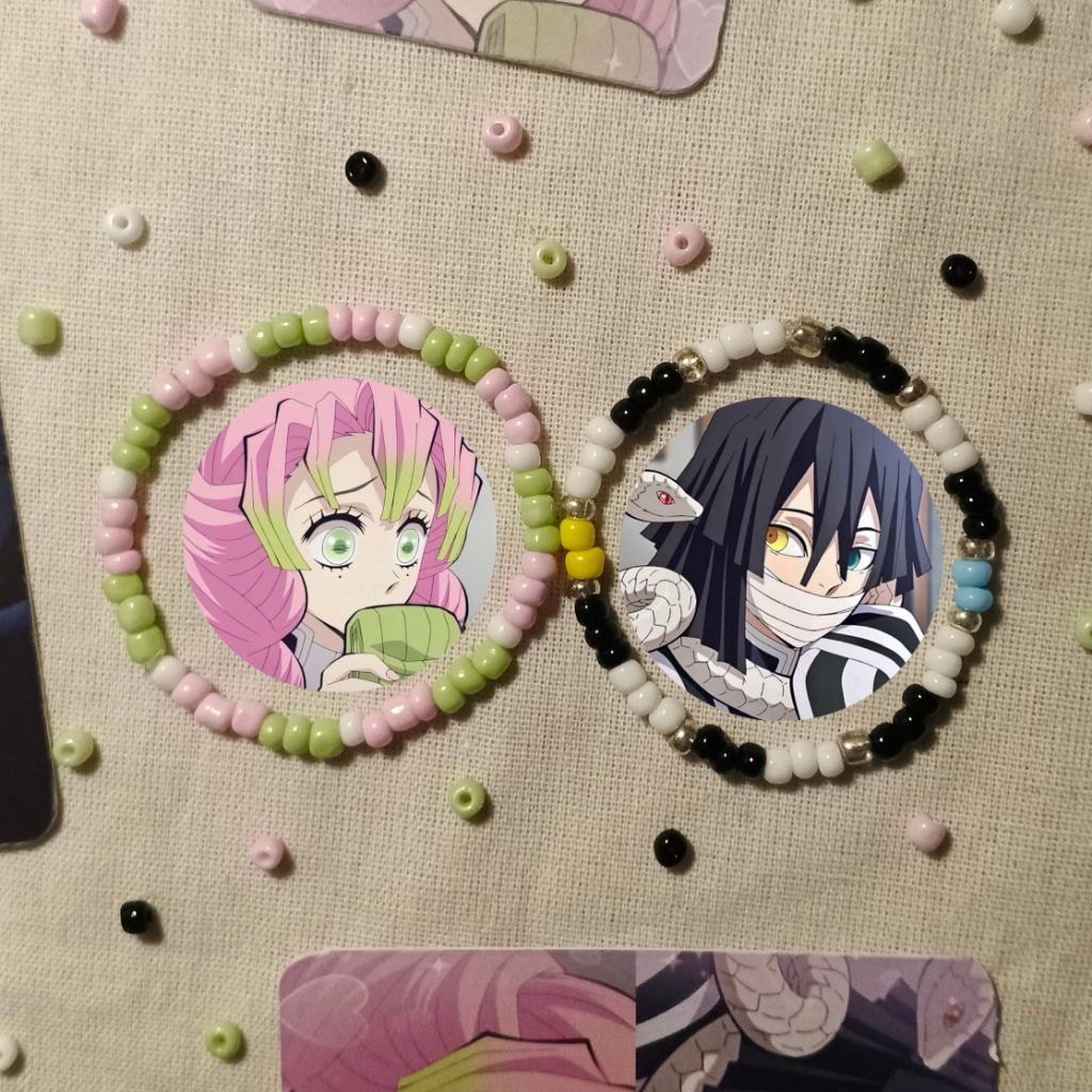 [READY] สร้อยข้อมือ Obanai Mitsuri, สร้อยข้อมือลูกปัด Demon Slayer