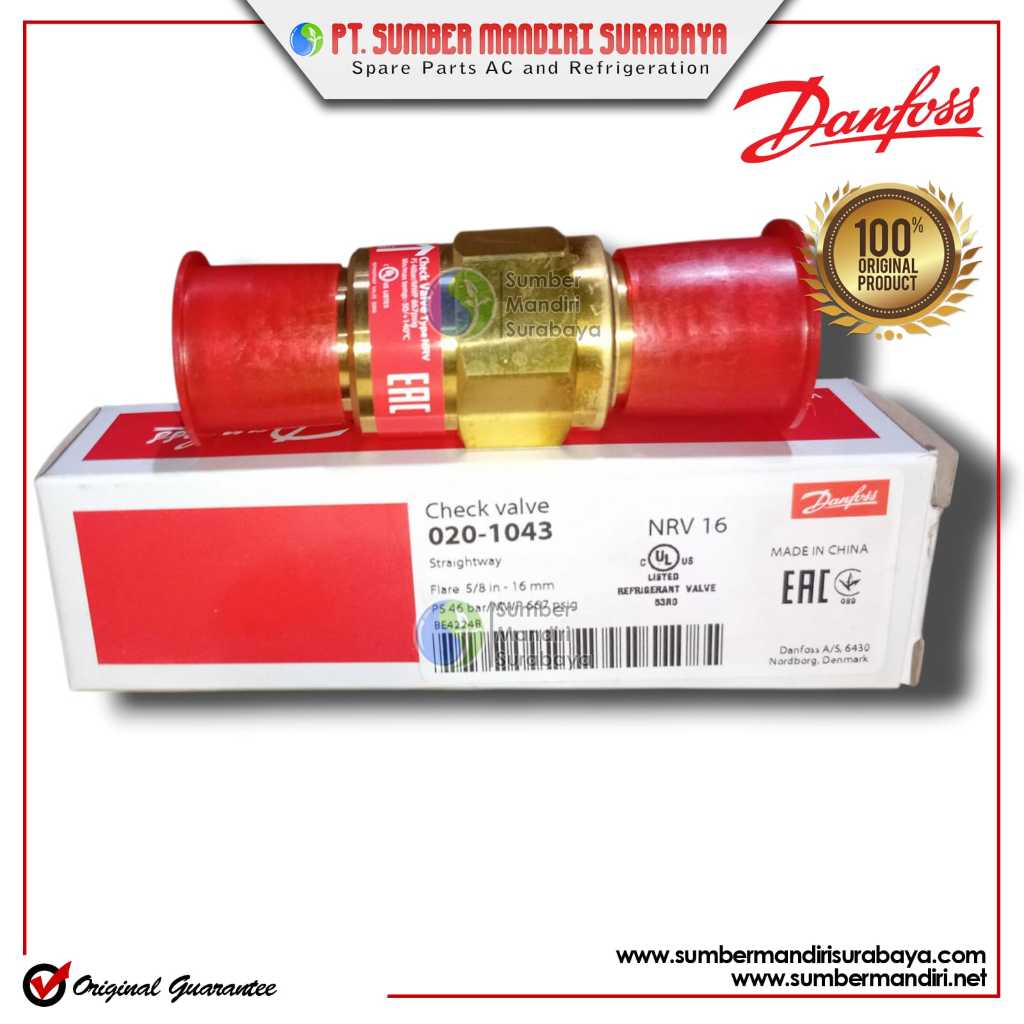 DANFOS CHECK VALVE 5/8" NRV16 TYPE DRAT 020-1043