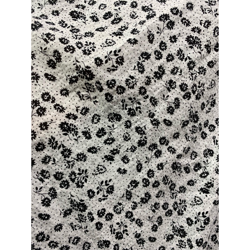 KATUN ผ้าคอตตอนพรีเมียมลิมิเต็ด || ผ้าฝ้ายย่นผ้าโมติฟลายดอกไม้เล็ก || ผ้าคอตตอนโดยเมตร || Lq (ราคา 0