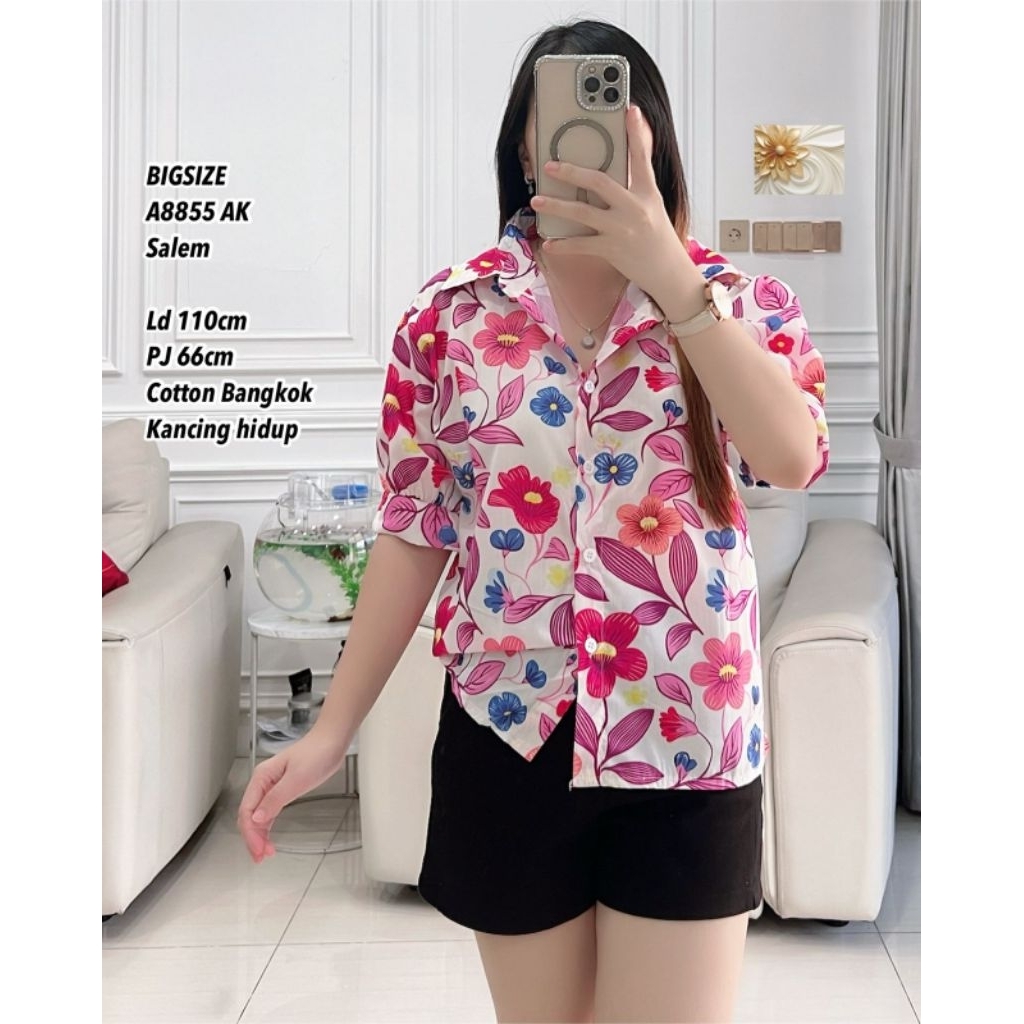 KEMEJA A8855 AK Cotton Motif 8855 เสื้อเชิ้ต