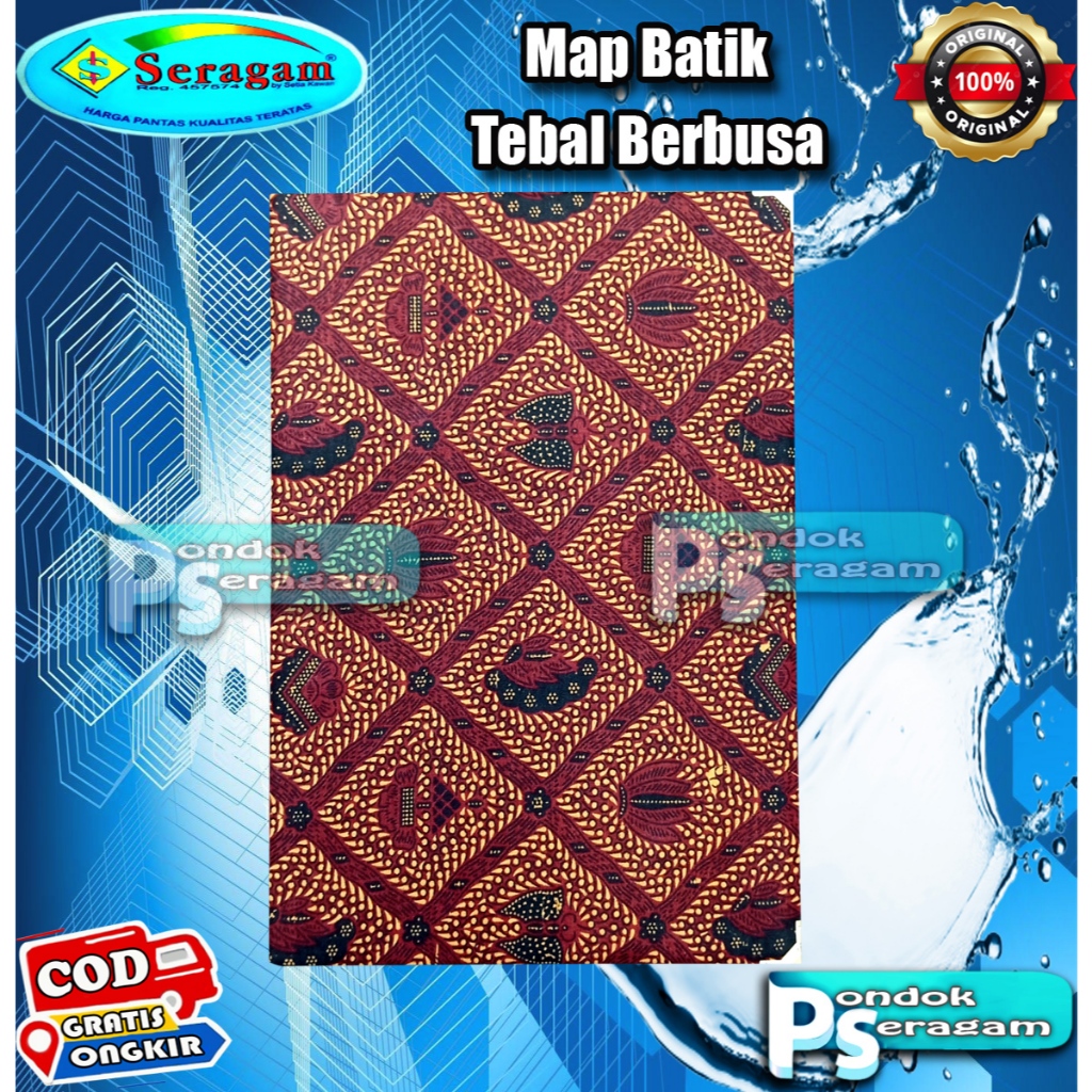 Premium Batik Motif Map A4 Size และ F4 Size Thick Foamed Price