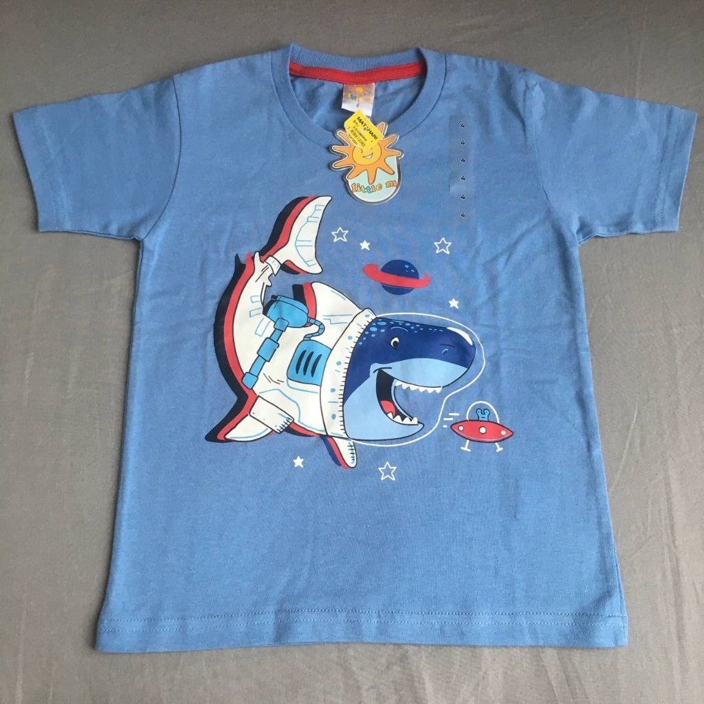 ใหม่ - LITTLE M T-Shirt Blue Shark เสื้อยืดเด็ก Size = 4 ปี