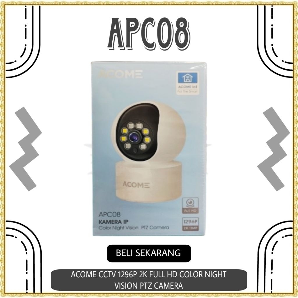 ACOME IoT APC08 กล้องวงจรปิด WiFi No Blind Spot Audio 2 Way Full HD ความละเอียด 1296P/3MP/2K พร้อมหล