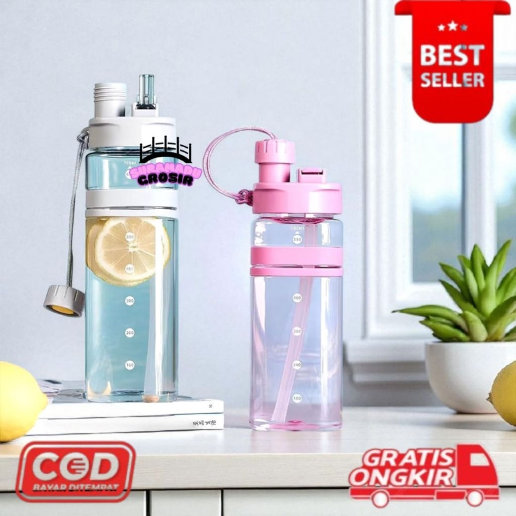 [SG] ขวดน้ําดื่ม 7259 พร้อมหลอดป้องกันหก ความจุ 710 มล. ปราศจาก BPA