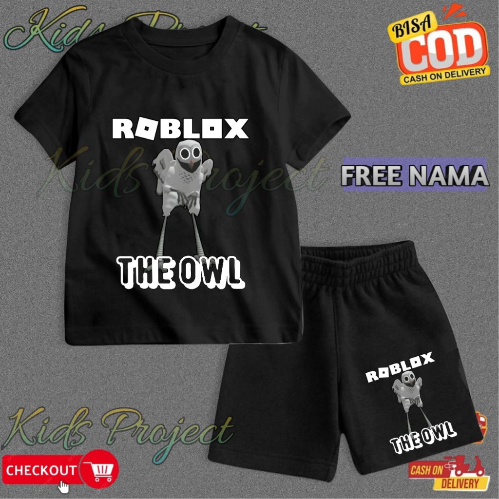 The Owl 99 Nights In The Forest Roblox ชุดเสื้อยืดและกางเกงขาสั้นสําหรับเด็กใหม่