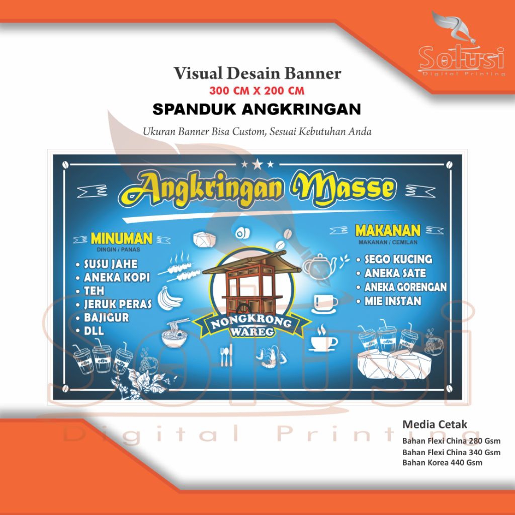 แบนเนอร์ 3M X 2M ANGKRINGAN - แบนเนอร์การค้า - ออกแบบฟรี