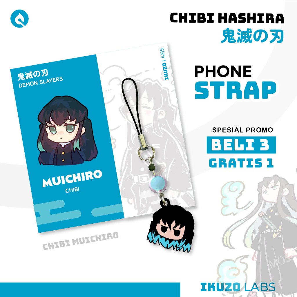GANTUNGAN HP CHIBI HASHIRA MUICHIRO Demon Slayer Phone Chain Demon Slayer Key [Muichiro] - OriJapan 