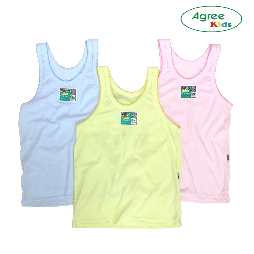 (6pc) Agree Kids เสื้อกล้าม SF 040 | Agree เสื้อกล้ามเด็ก | เสื้อยืด | Agree Kids เสื้อกล้าม - Kshop