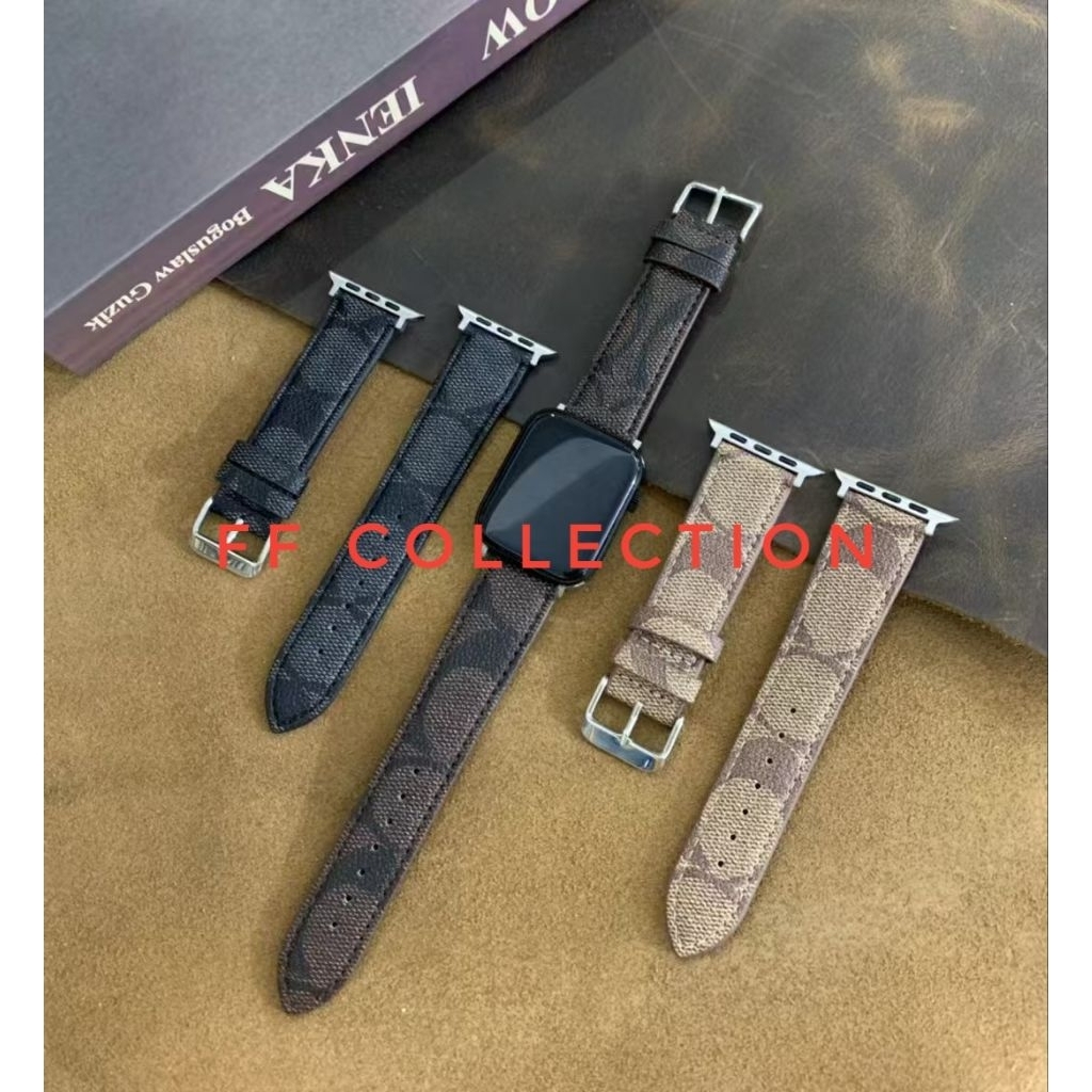 สายหนังแท้สําหรับนาฬิกา Apple Watch coach 38/40/41MM 42/44/45/49MM