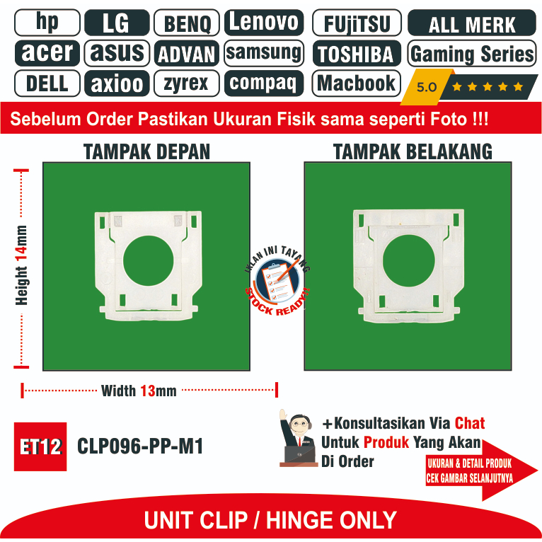 ET12 CLP096-PP-M1 ขนาด M คลิปผีเสื้อรองรับภายใน BONE KEYCAP MECHANICAL HINGE คีย์บอร์ดแล็ปท็อปโน้ตบุ