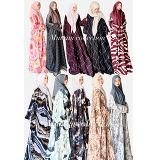 Kaftan Rayon Motif Premium Viscose Katun All Size Gamis Dress Dewasa Formal Muslim Nyaman Panjang Adem Busui Wudlu Friendly LD 164-200 cm PB 140 cm