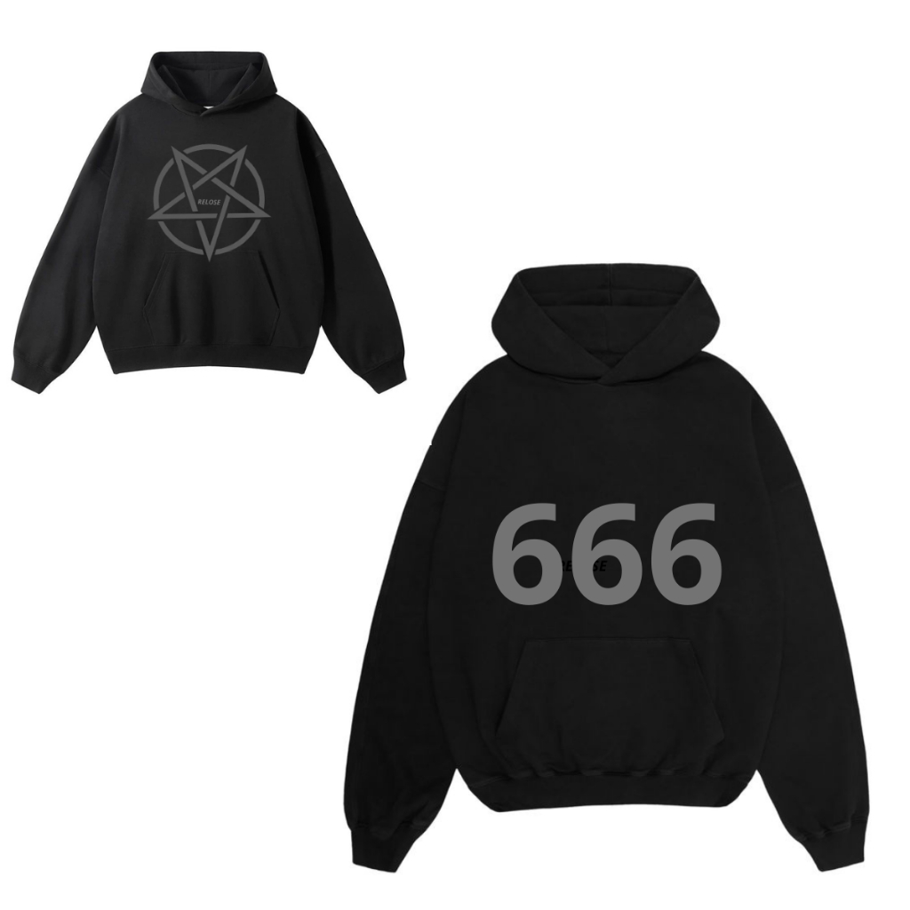 Boxy Hoodie Double Zipper RELOSE SATANIC / Hoodie Zipper