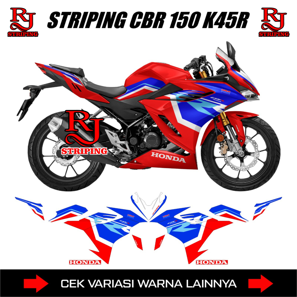Striping Cbr 150R ใหม่ Livery HRC สามสี / สติ๊กเกอร์ Lis มอเตอร์ Honda CBR150R ใหม่ K45R 2021 - 2025