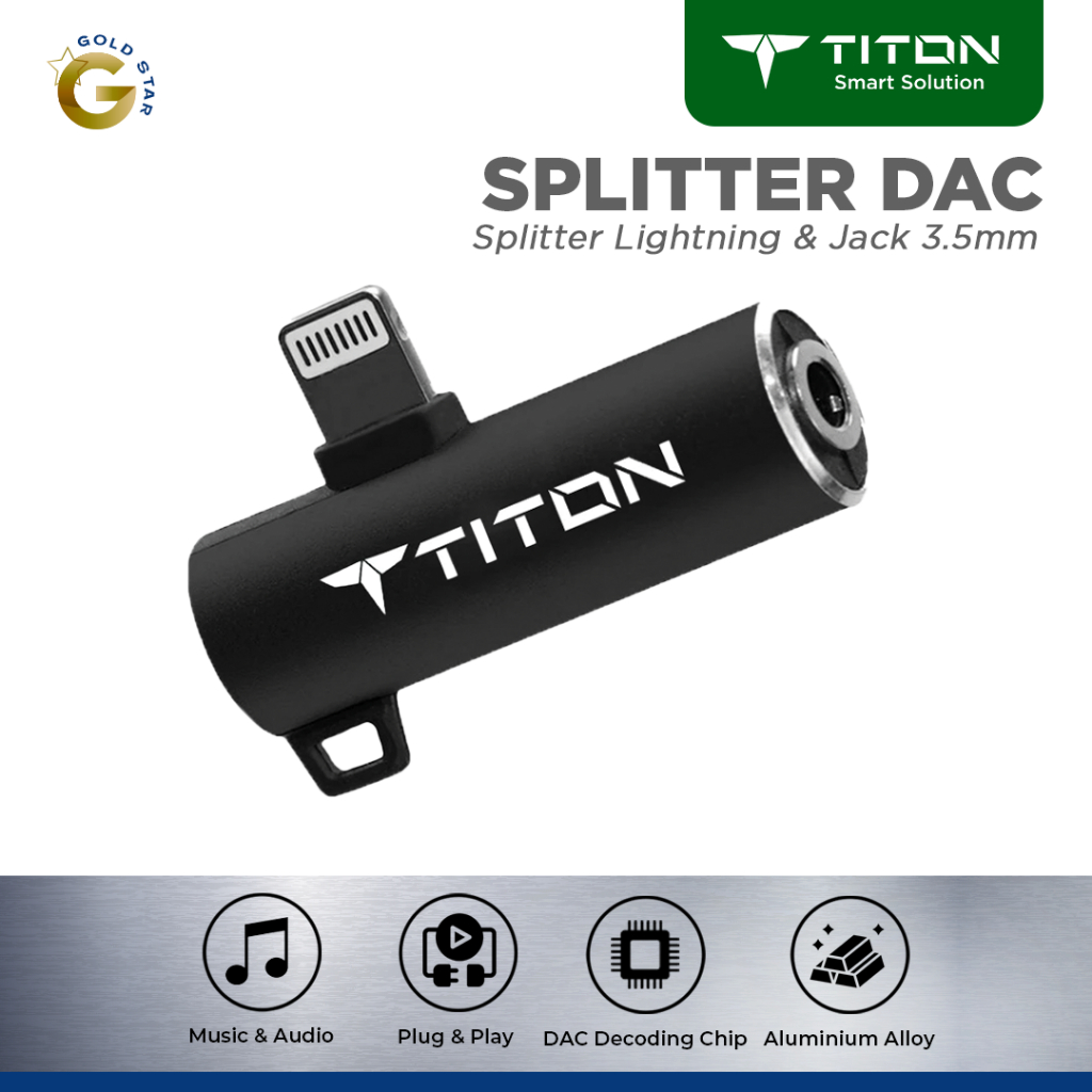 Titon Splitter DAC Chip Lightning เป็นเสียงตัวแปลงการชาร์จ 3.5 มม. Iphone X XR 11 12 13 14