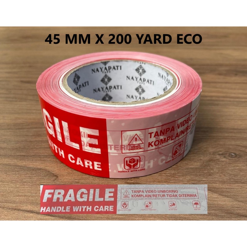 NAYAPATI TAPE FRAGILE UNBOXING TAPE 45 MM X 200 YARD ECO