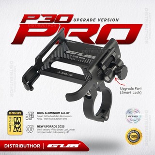 GUB P30 PRO Holder Hp Stang Motor Sepeda Full Besi Aluminium Double Lock Pengunci klip otomatis Tempat Dudukan HP dimotor Kuat Anti Getar & Stabil