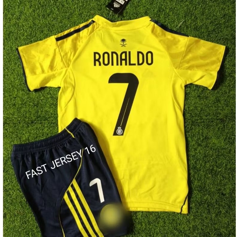 เสื้อฟุตบอล AlNassr Kids Home 2025 2026 เกรด Ori + Nameset