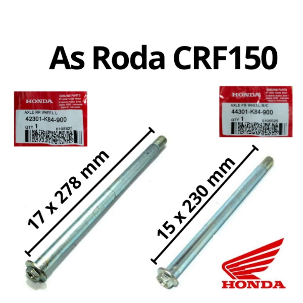 [AHM] เพลาหน้า Honda CRF150 (443001-K84-900) หลัง (42301-K84-900)