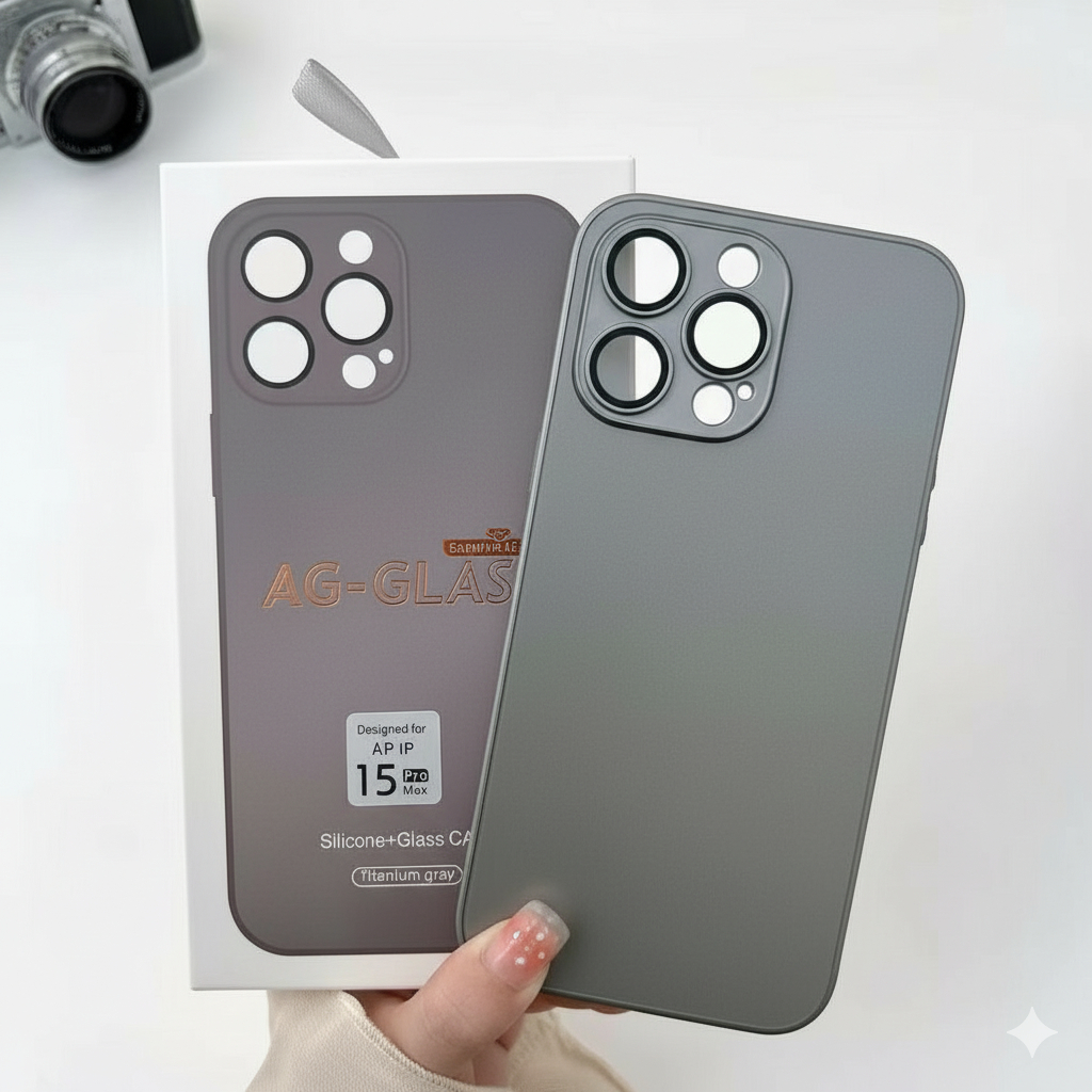 CASE NATURAL TITANIUM MATTE GLASS CASE PAKING BOX ORI SERIES IP 11/IP 11 PRO/IP 11 PRO MAX/IP 12 PRO