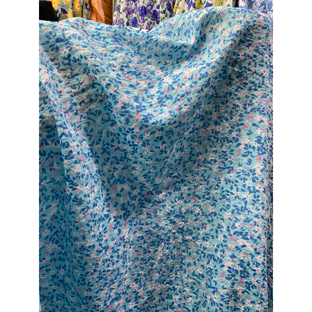 KATUN ผ้าคอตตอนย่นลายนามธรรม || สําลีล่าสุด lq (ราคา 0.5 mtr)