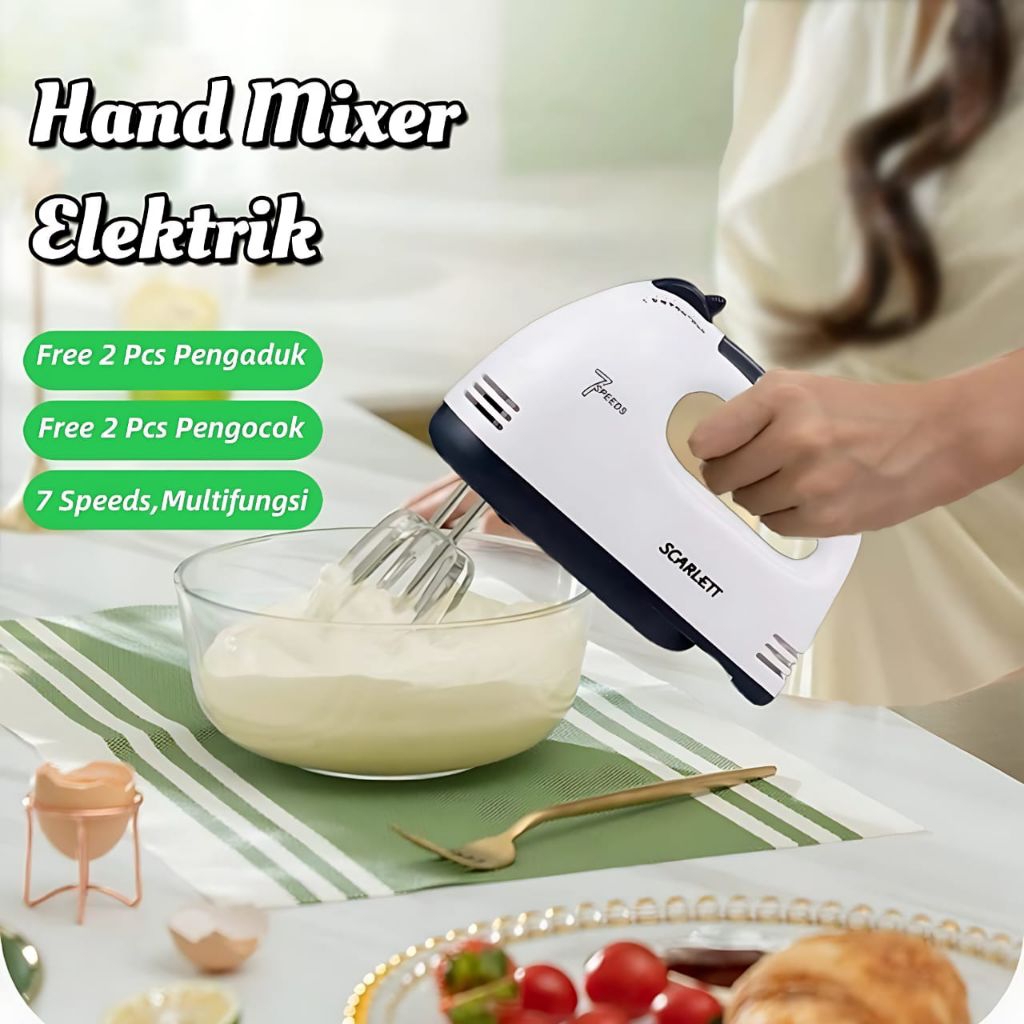 เครื่องผสมมือซุปเปอร์พร้อมเครื่องตีไข่ 7 สปีด•Jshop