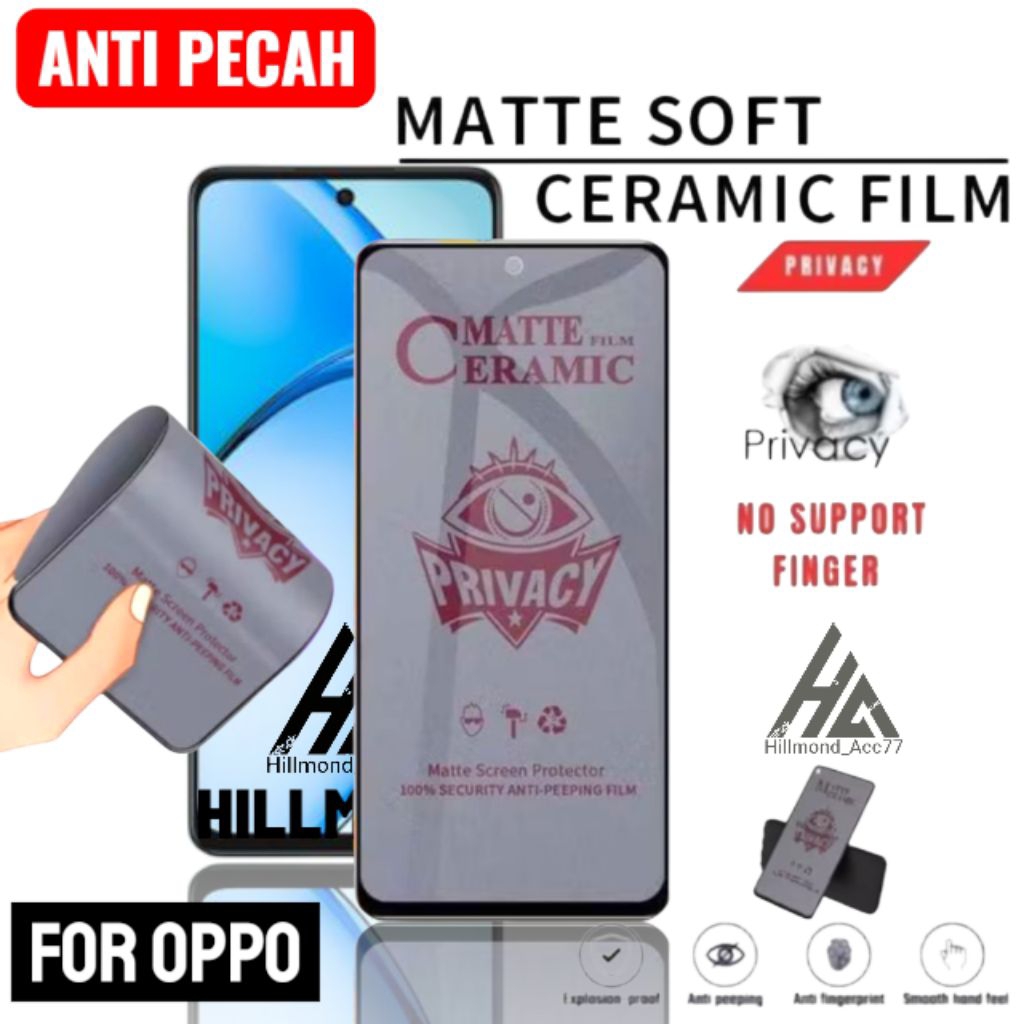 LAYAR Ceramic Matte Spy Oppo Reno 14 / 14 Pro / 14F / 13F / 13F 5G / 12F / 12F 5G / 11F / 11F 5G / 2