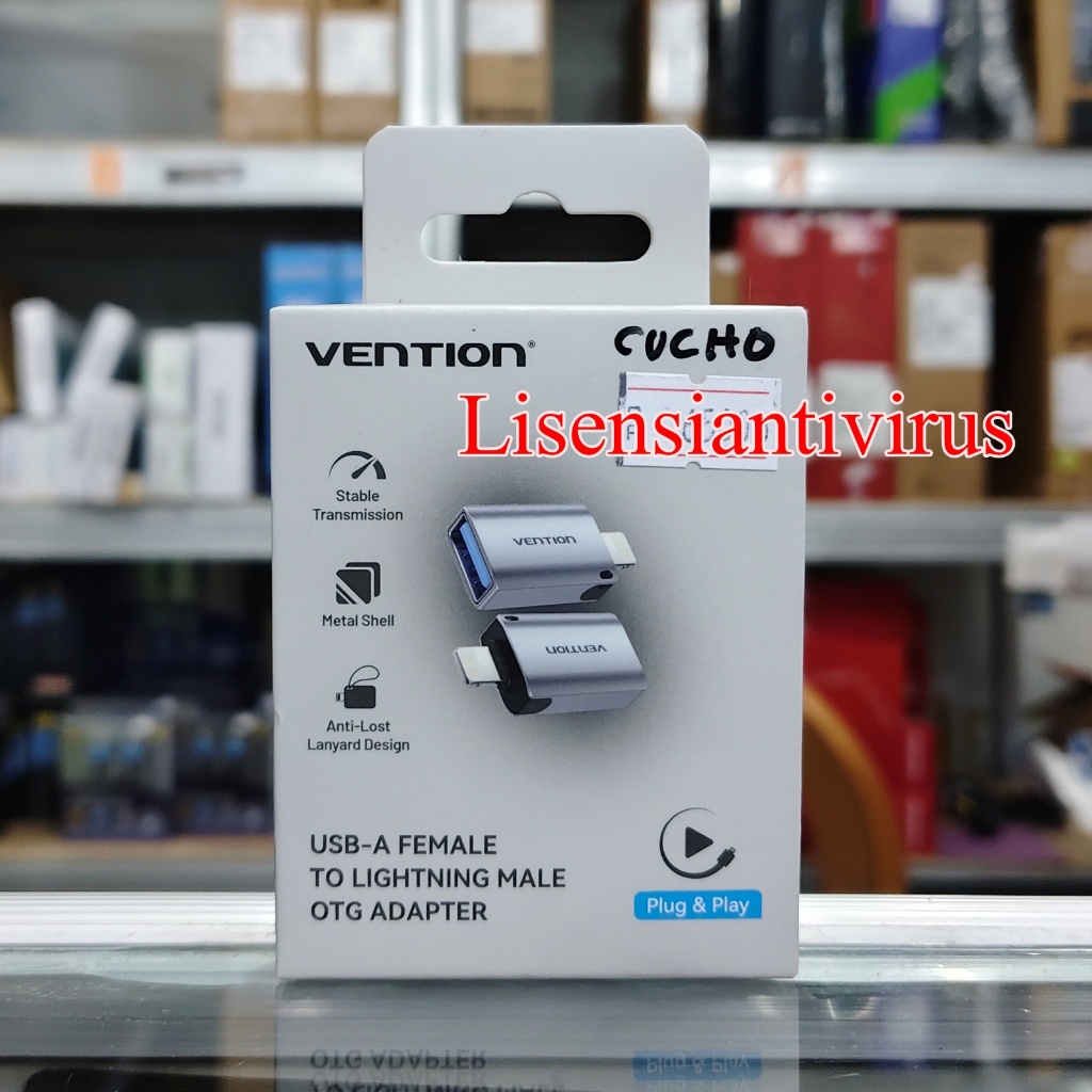 OTG Lightning Vention Adapter USB Female to Lightning Male OTG สําหรับ Ipad Iphone 11 12 13 14 CUCH0
